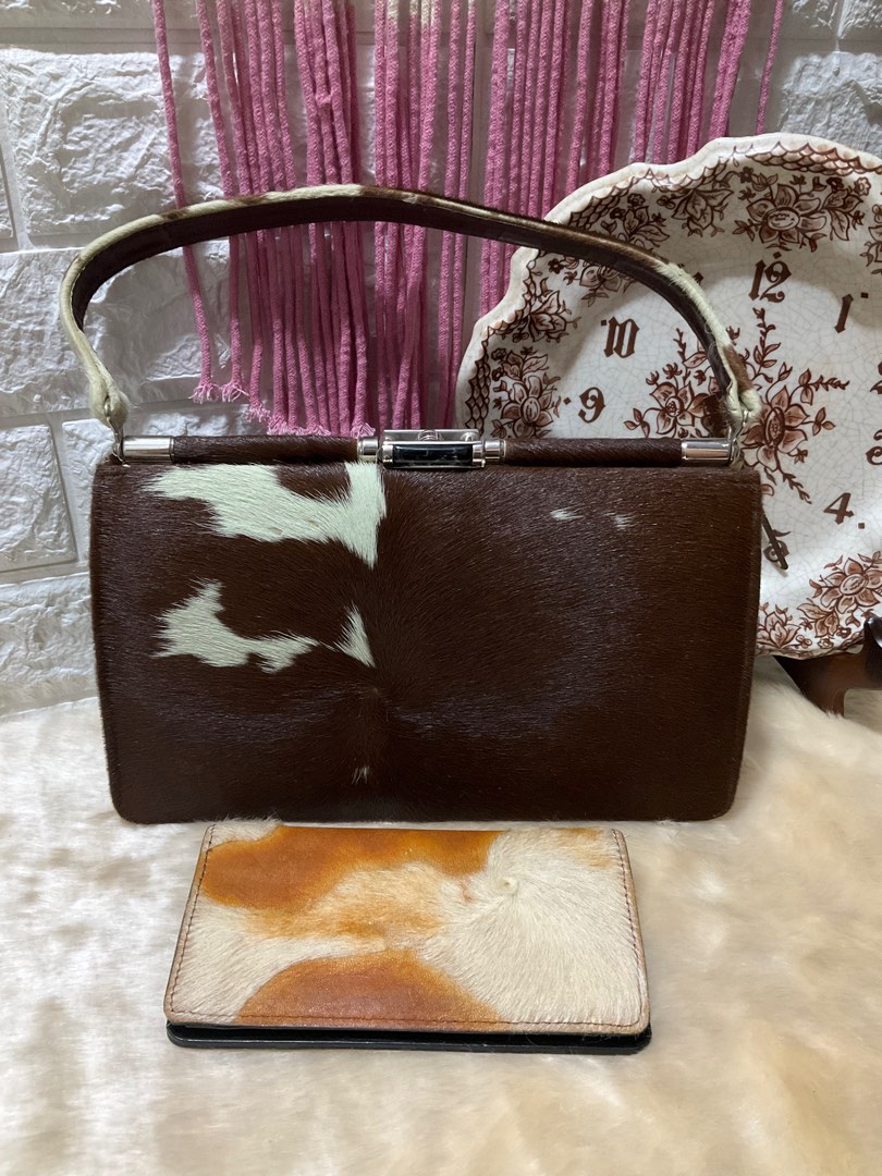 Vintage cowhide purse discount