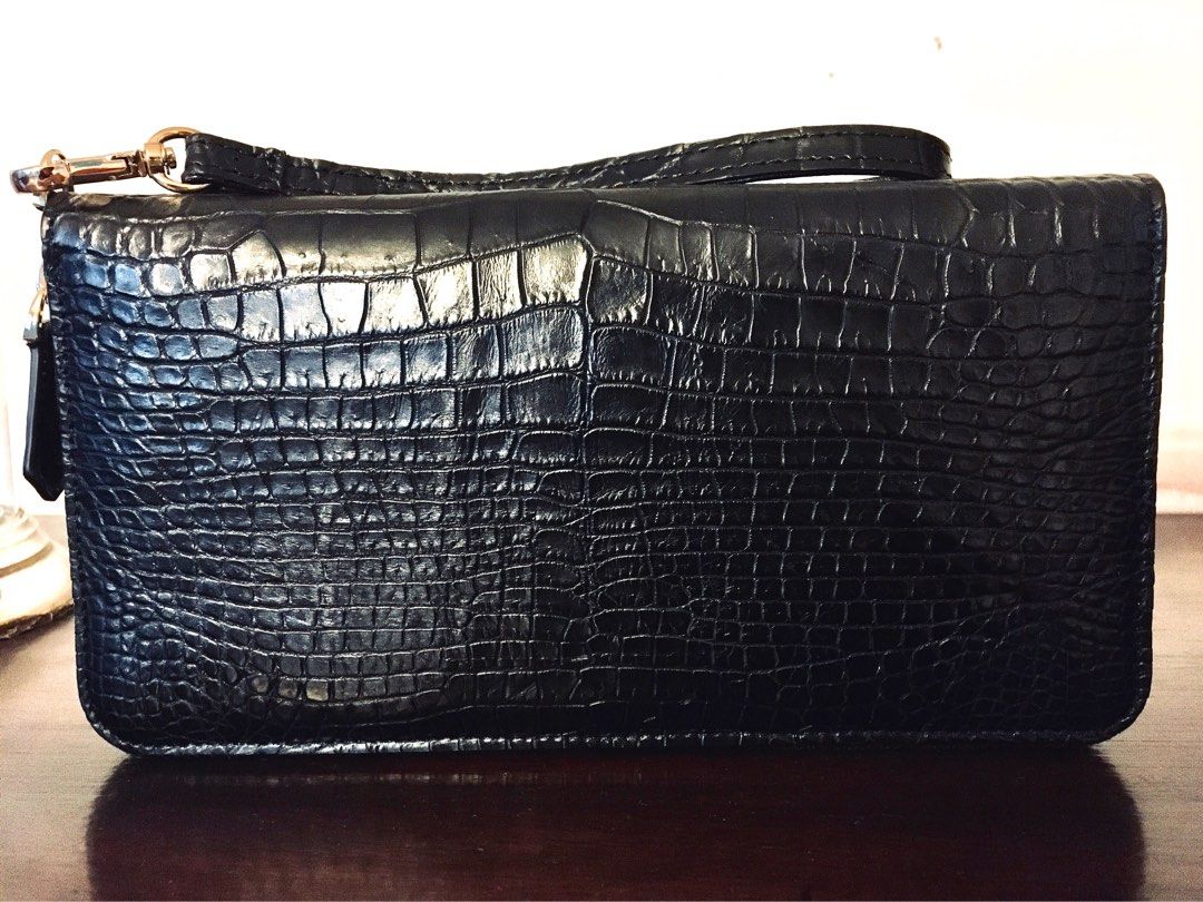Premium Crocodile Skin Clutch