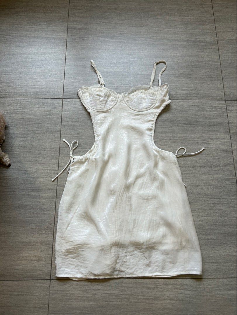 open lace back dress Embellished Cut-Out Mini Dress in Gold - 14 main image 1