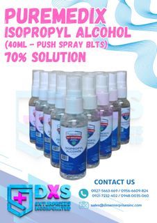 PUREMEDIX ISOPROPYL ALCOHOL 40ML PUSH SPRAY BOTTLE - FDA APPROVED