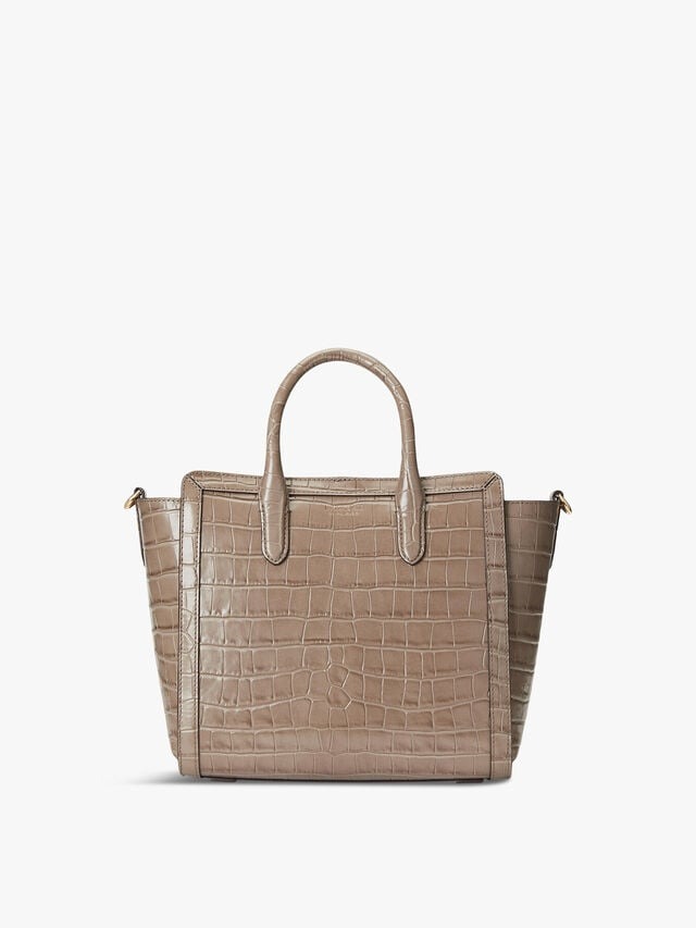 Lauren Ralph Lauren Tyler Embossed Leather Medium Tote - Macy's