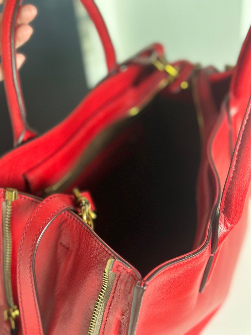 Red Rabeanco Leather with shoulder strap Women s Fashion Bags