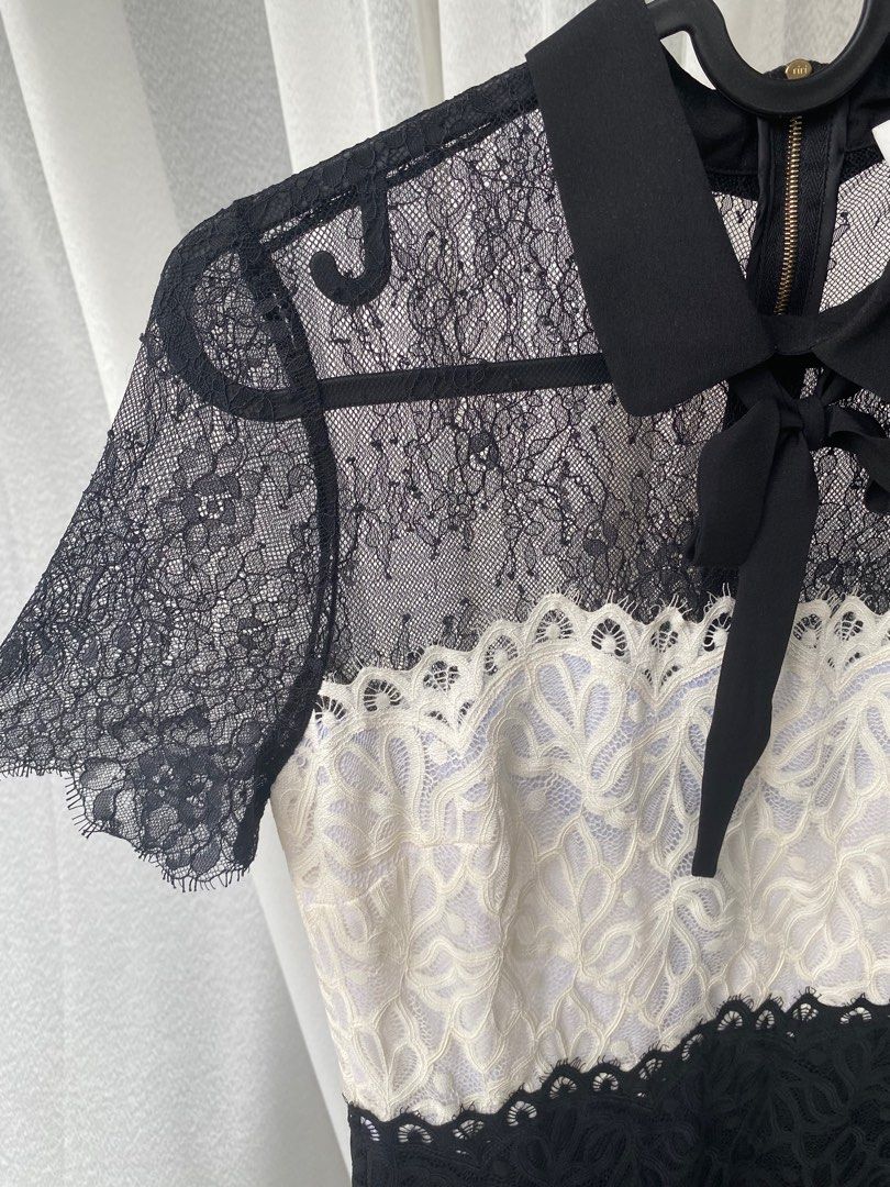 Sandro two tone lace dress