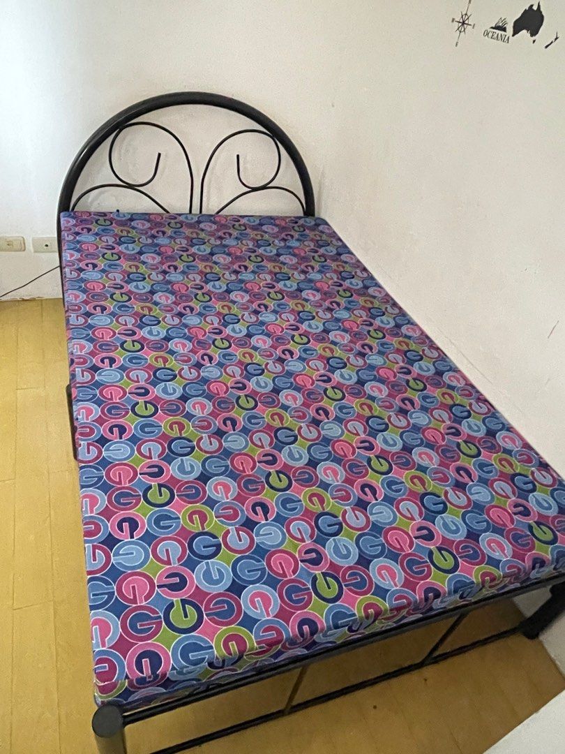 semi-double-bed-frame-with-foma-matters-on-carousell