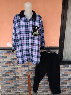 Setelan kotak ungu (new)