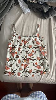 Silky floral tank top