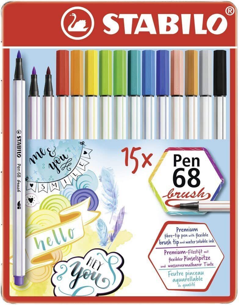 Premium Felt Tip Pen - STABILO Pen 68 Wallet of 12 Assorted Colours,  stabilo pen 68