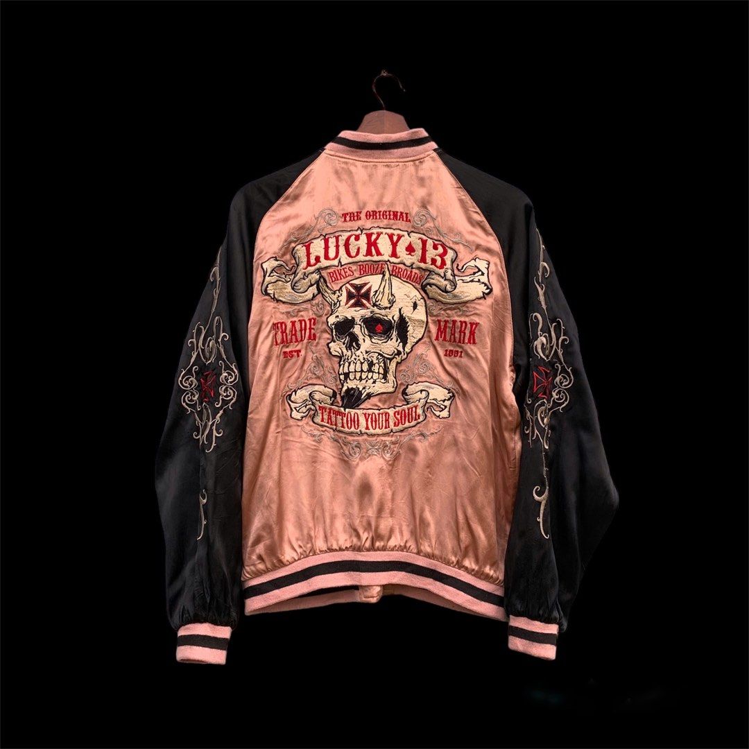 00s LUCKY13 reversible souvenir jacket Unreal Reversible