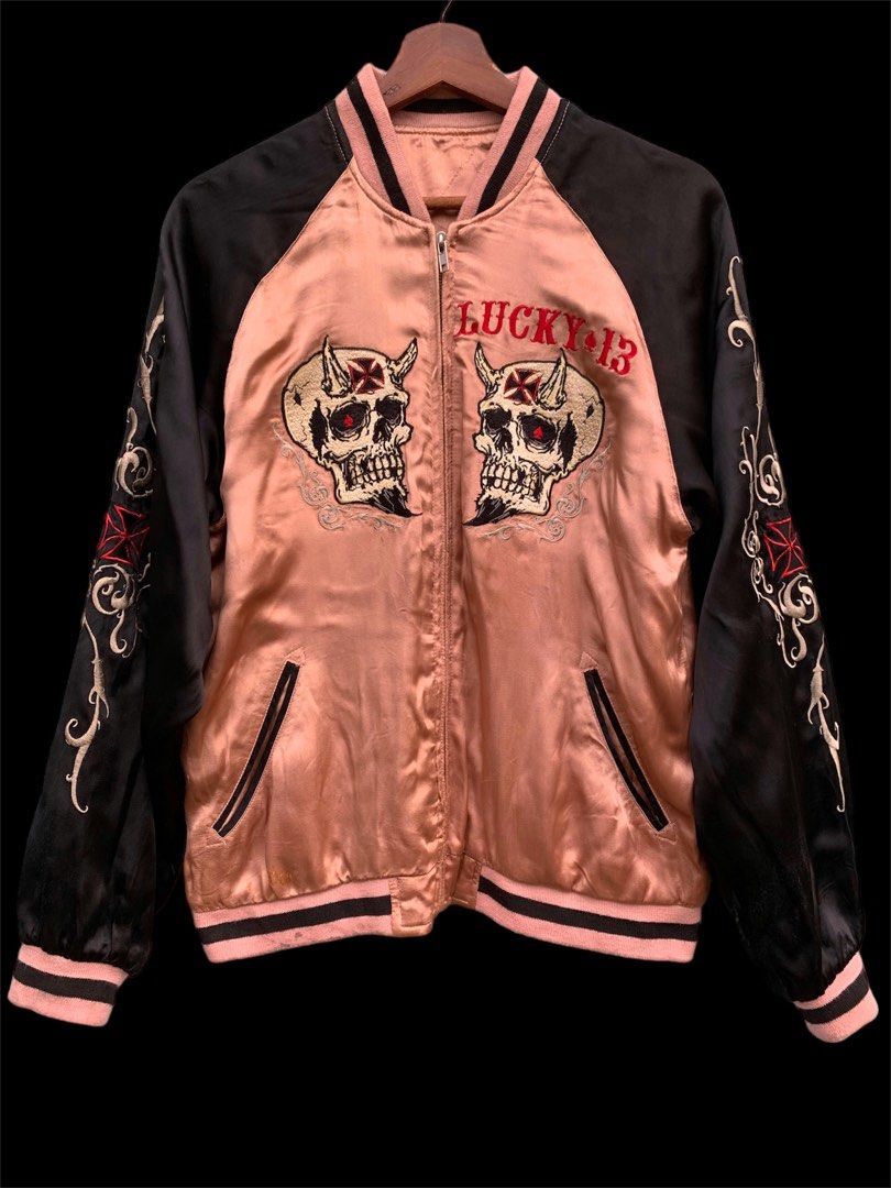 レディース 00s LUCKY13 reversible souvenir jacket