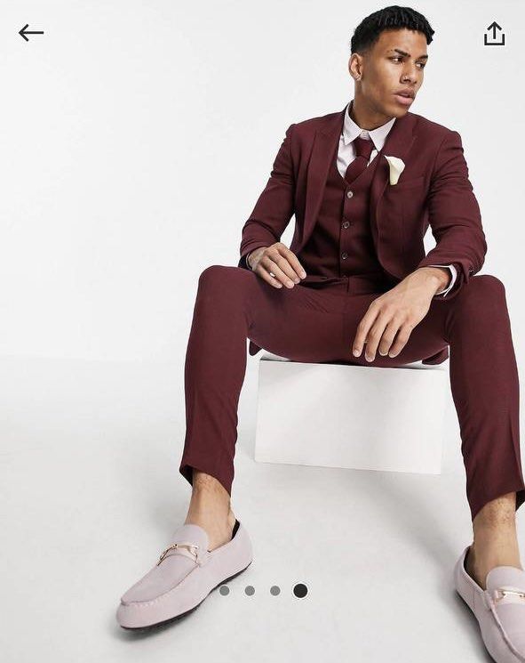 Super skinny hotsell burgundy suit