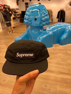 SUPREME DISTRESSED RIPSTOP CAMP CAP BLACK OS FW23 WEEK 1 (AUTHENTIC) BRAND  NEW