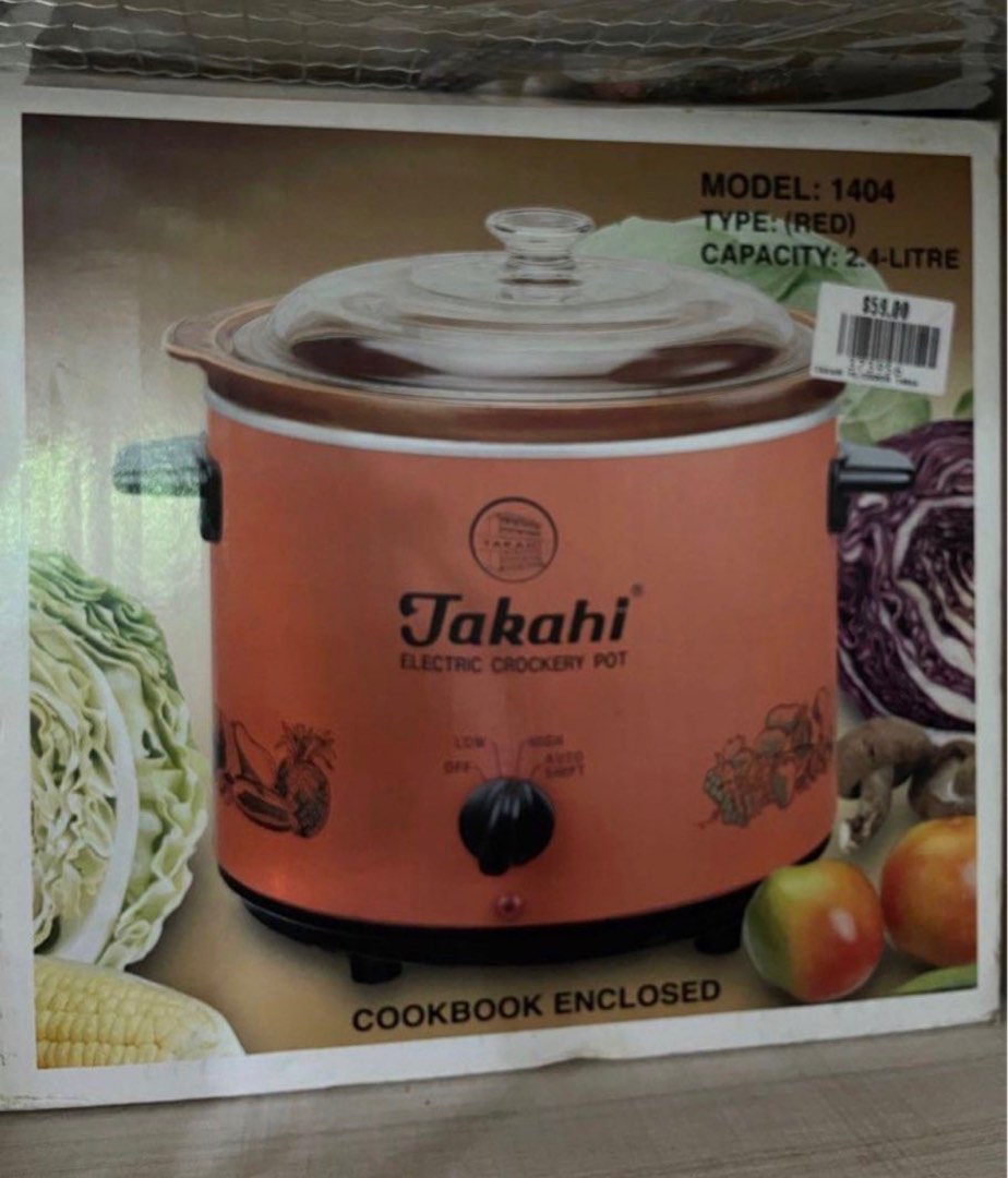 Takahi Electric Crockery Pot/slow cooker, 2.4 litre, TV & Home