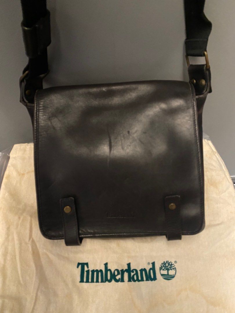 Timberland leather messenger bag