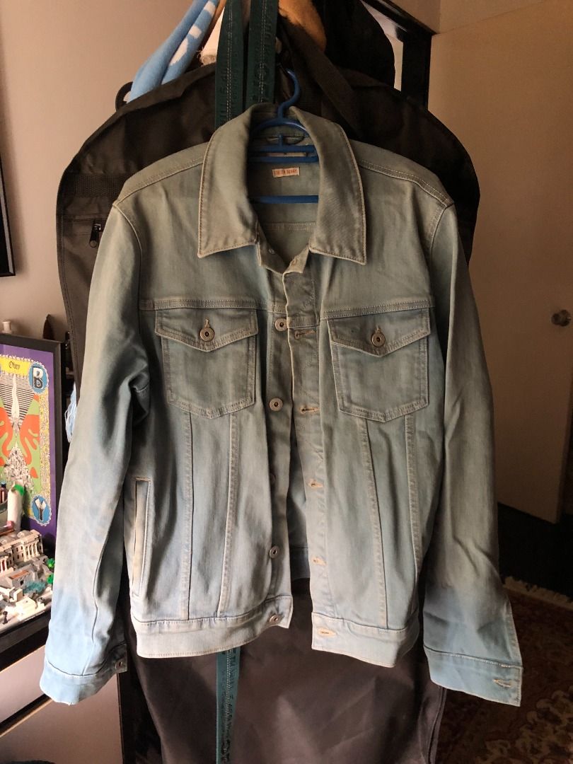 Light stonewash denim jacket cheap
