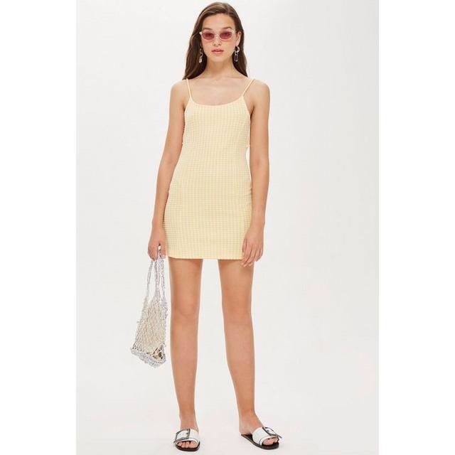 Topshop yellow gingham dress sales