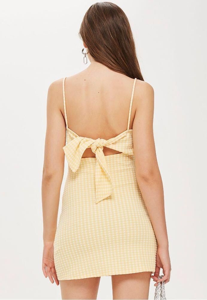 Topshop yellow gingham dress outlet
