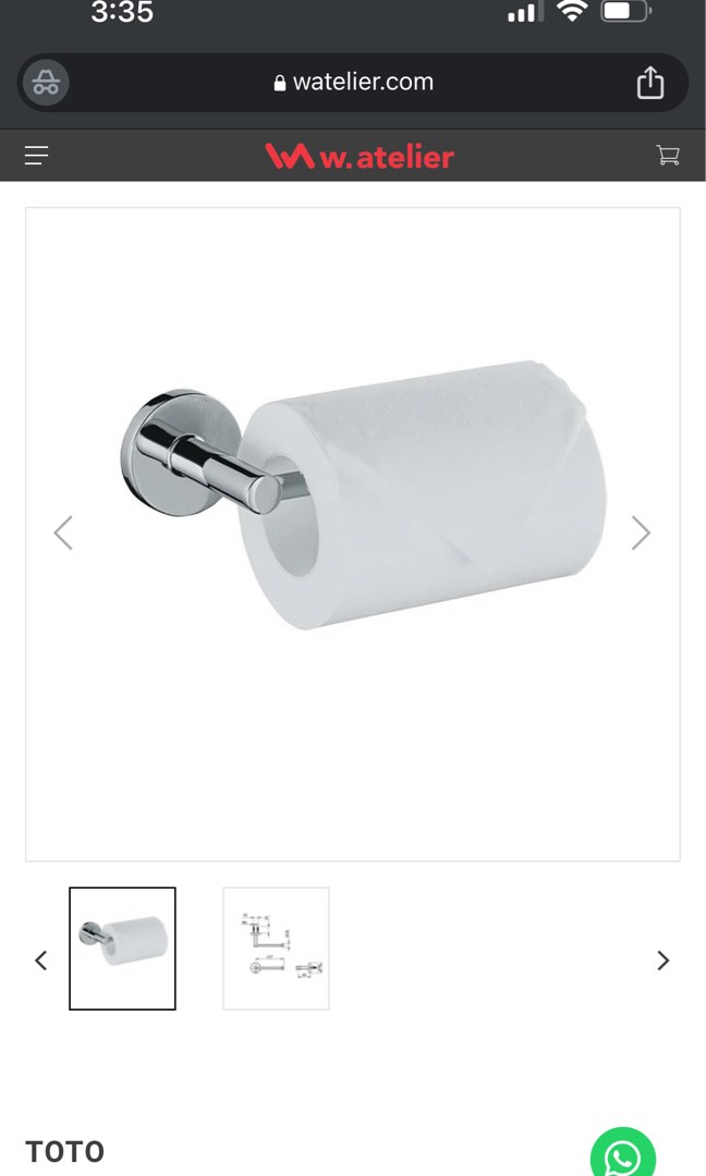 TOTO TX703AES Toilet Paper Holder, Furniture & Home Living, Bathroom ...