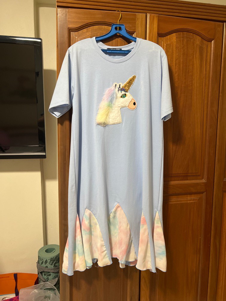 Unicorn T shirt dress Women s Fashion Muslimah Fashion Dresses