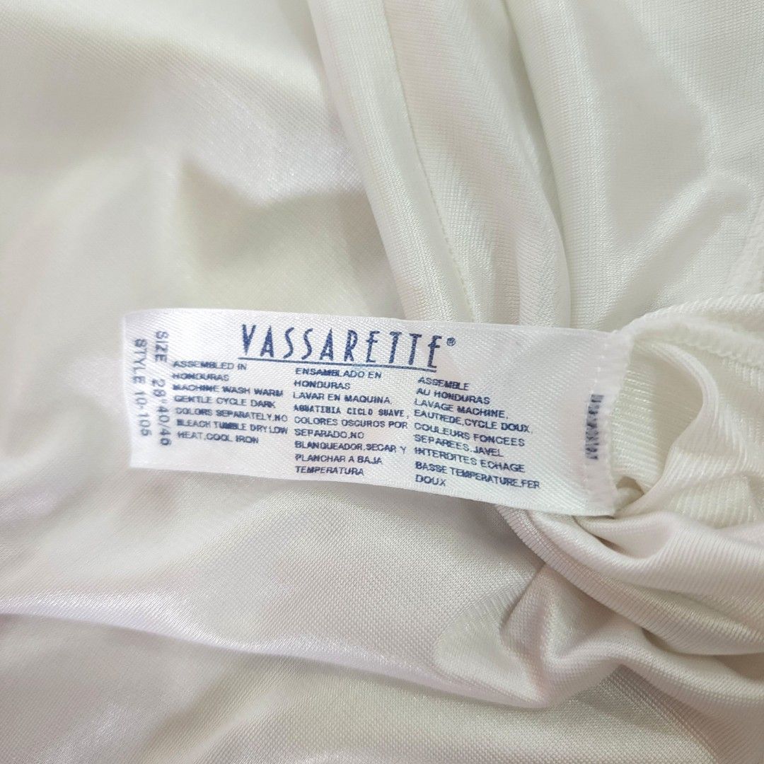 Vassarette White Nylon Lace Nightwear Slip Dress, Women's Fashion