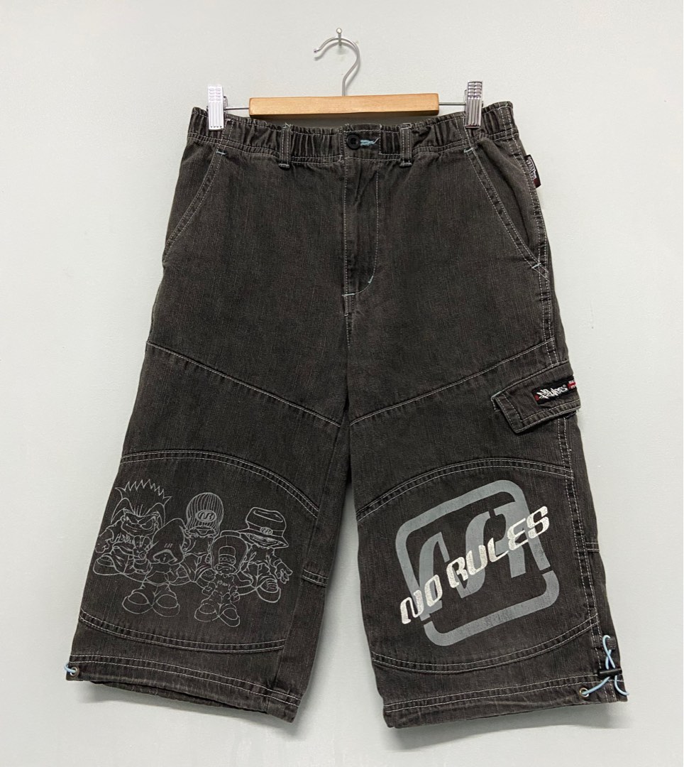 Vintage Jorts No Rules Skateboard Skate Jeans Shorts Y2k Streetwear