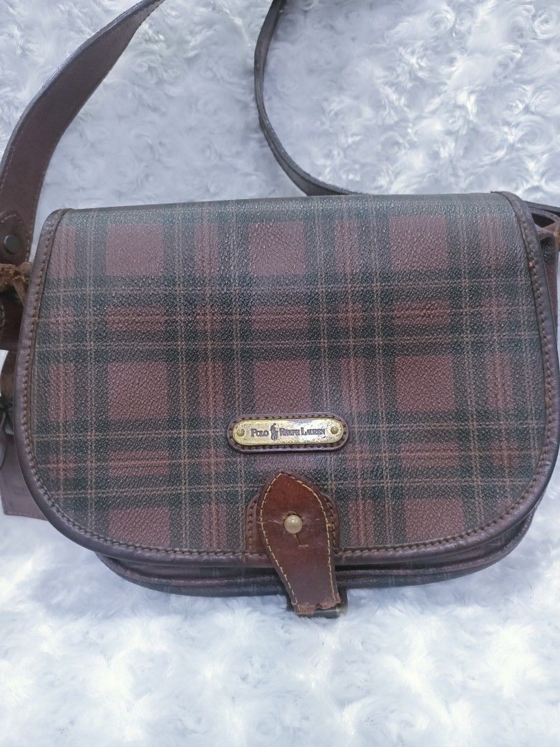 Vintage polo ralph Lauren leather sling bag Women s Fashion Bags