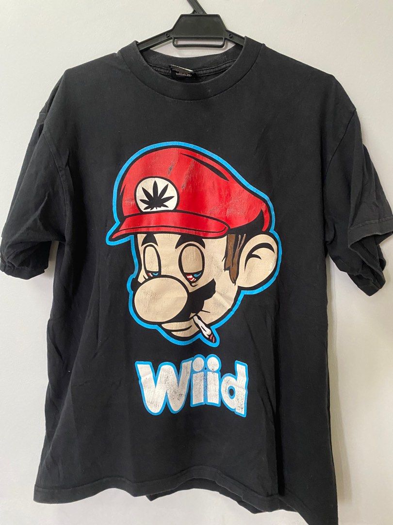 90s Mario Wiid Weed parody marijuna tシャツ - Tシャツ/カットソー ...