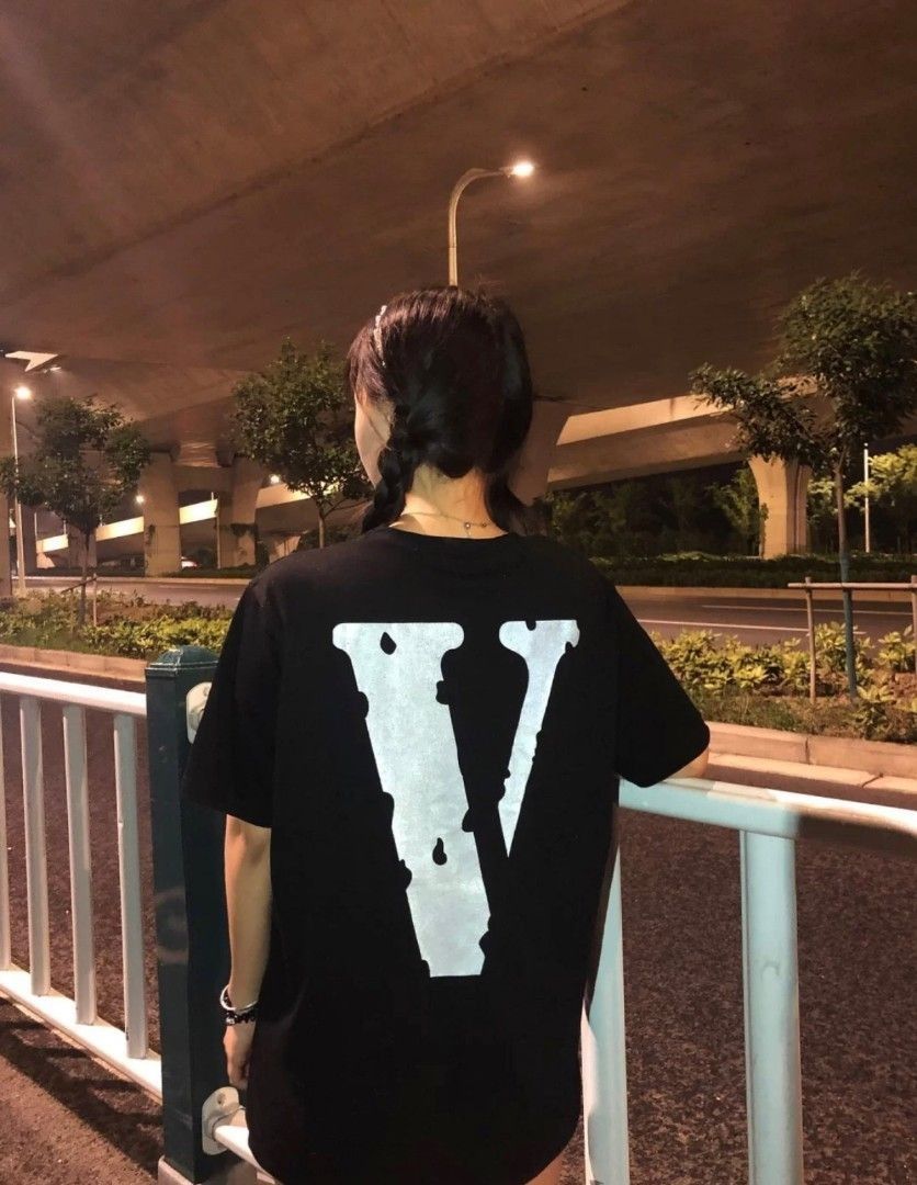 100 Authentic Vlone 3M Reflective Logo Tee Men s Fashion Tops Sets Tshirts Polo Shirts on Carousell