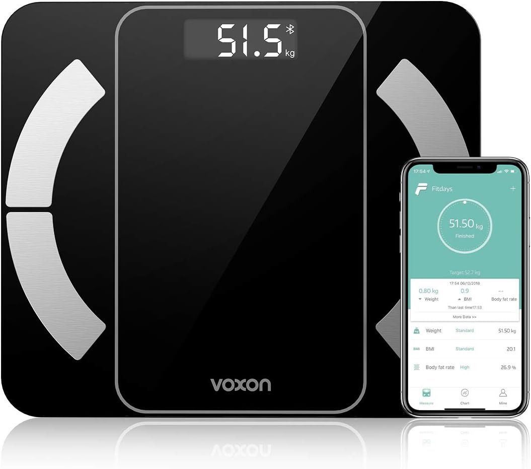 VOXON Smart Body Fat Scale, Body Composition Monitor and Smart Bathroom  Scale, High Precision Health Analyzer with Smartphone App for Body Weight  Fitness Tracking 180kg, Health & Nutrition, Health Monitors & Weighing