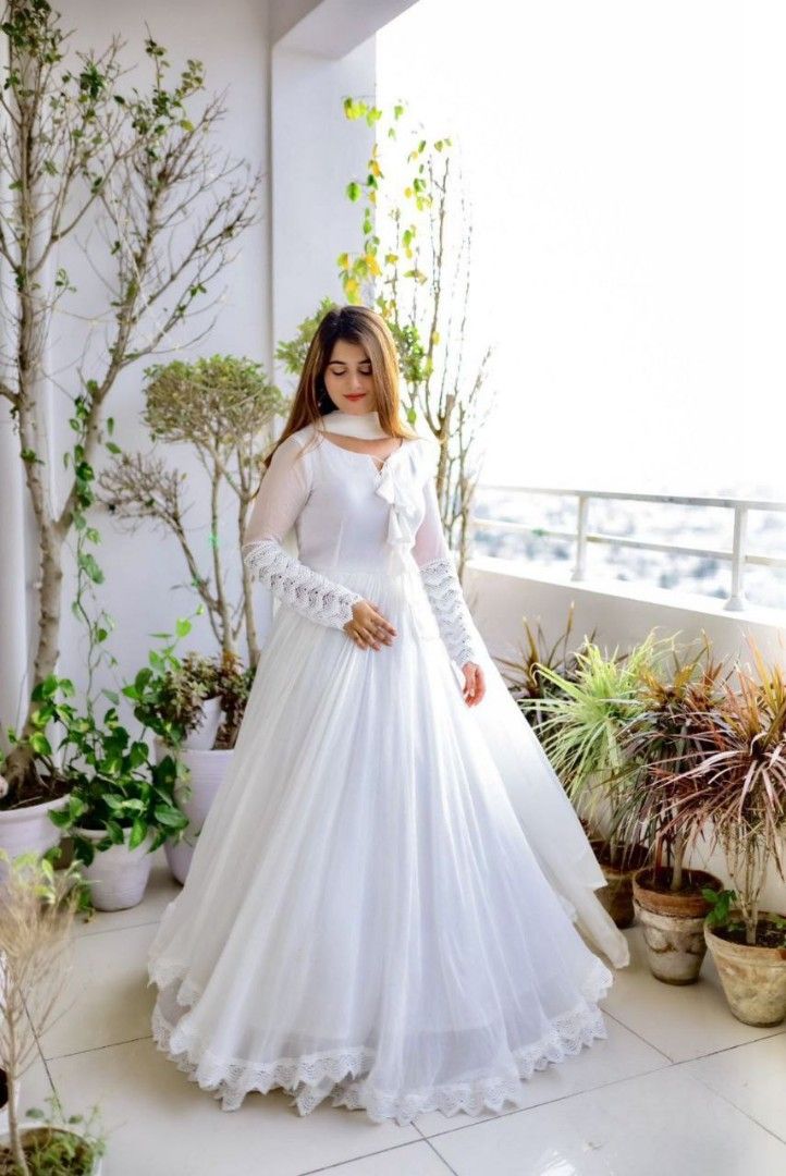 White frock dress for wedding outlet