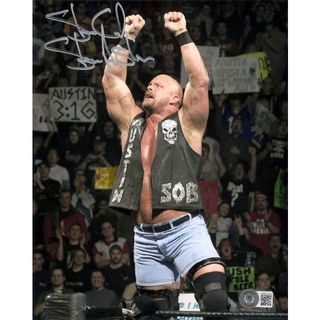 WWE / Wrestling Card - STONE COLD / STEVE AUSTIN (IN THE CORNER) BECKETT CERTIFIED (SILVER AUTOGRAPH SIGN) 🖊️🔬