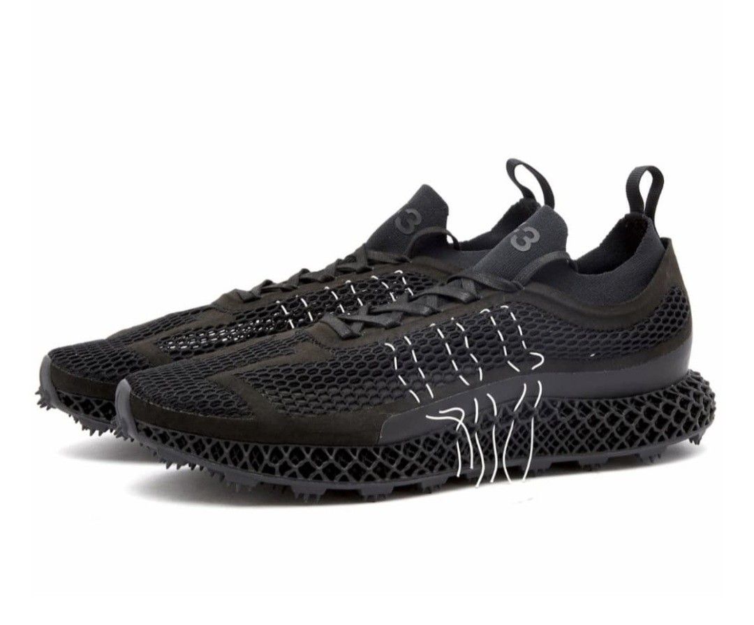 Y 3 Adidas 4D Halo Triple Black Luxury Sneakers Footwear on