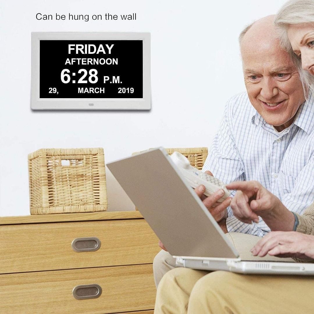 YCOO [New Version] 10.1 inch Calendar Digital Day Clock with Custom