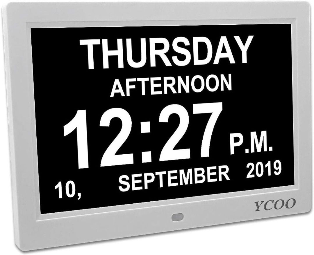 YCOO [New Version] 10.1 inch Calendar Digital Day Clock with Custom
