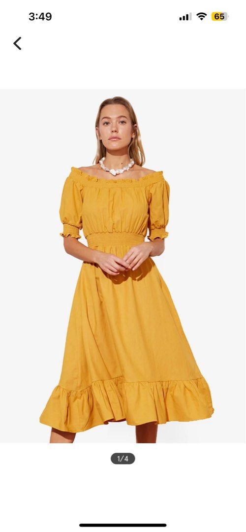 Yellow Midi Casual holiday dress