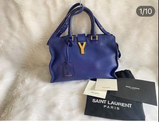 Authentic Saint Laurent Mini Sac Ligne Y Fuchsia Calf 2WAY bag