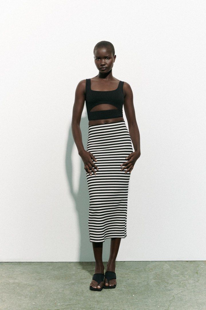 Striped deals skirt zara