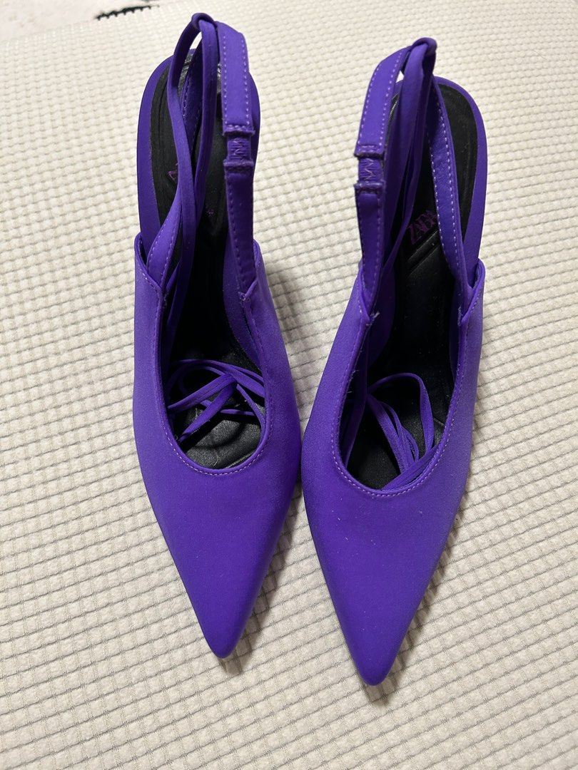 Purple discount pumps heels