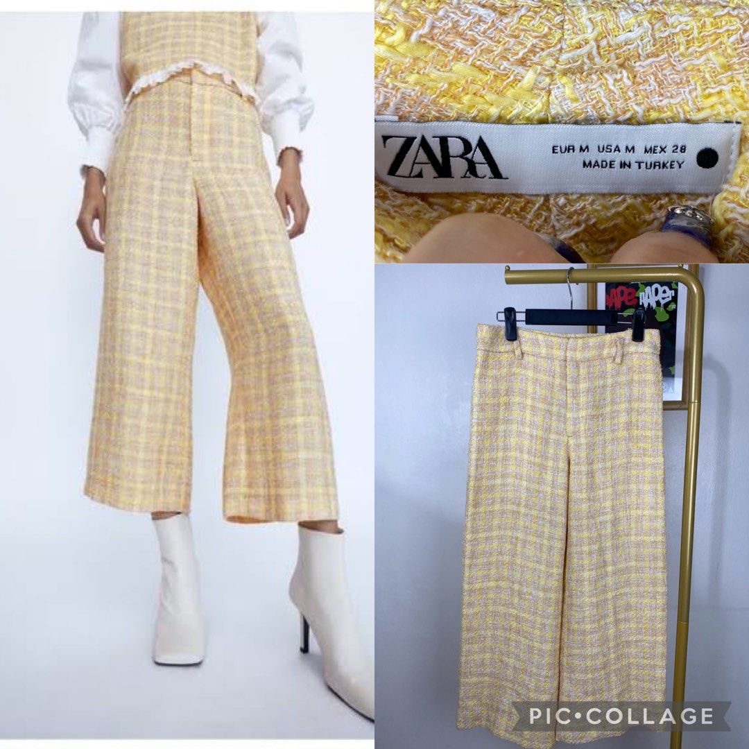 ZARA hwaist tweed pants, Women's Fashion, Bottoms, Other Bottoms on  Carousell