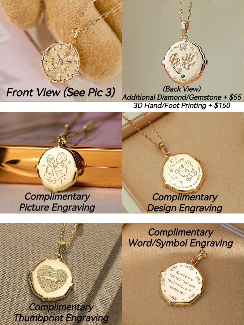 18K Gold White Gold Rose Gold Celebratory Pendants Customized Pendants Anniversary Gifts Childbirth Gifts