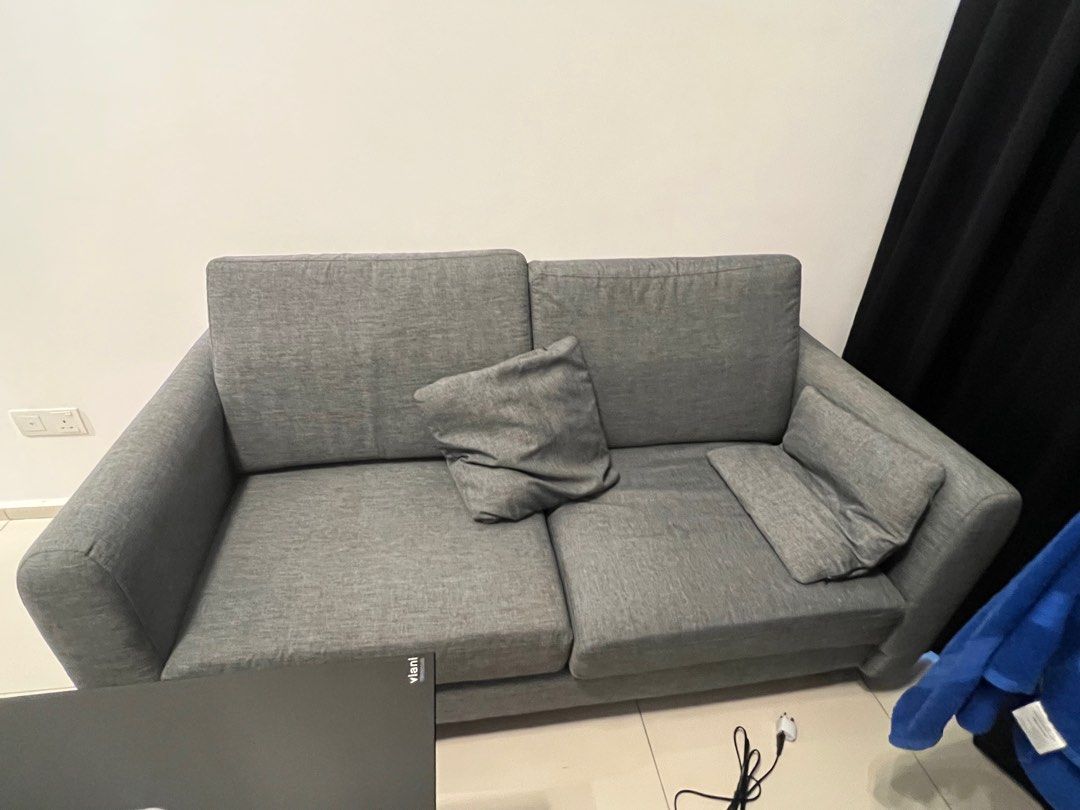 2 seater sofa. Fabric grey