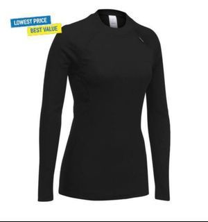 2x DECATHLON Women Black Long Sleeve Simple Warm Thermal Wear Top Heattech alike