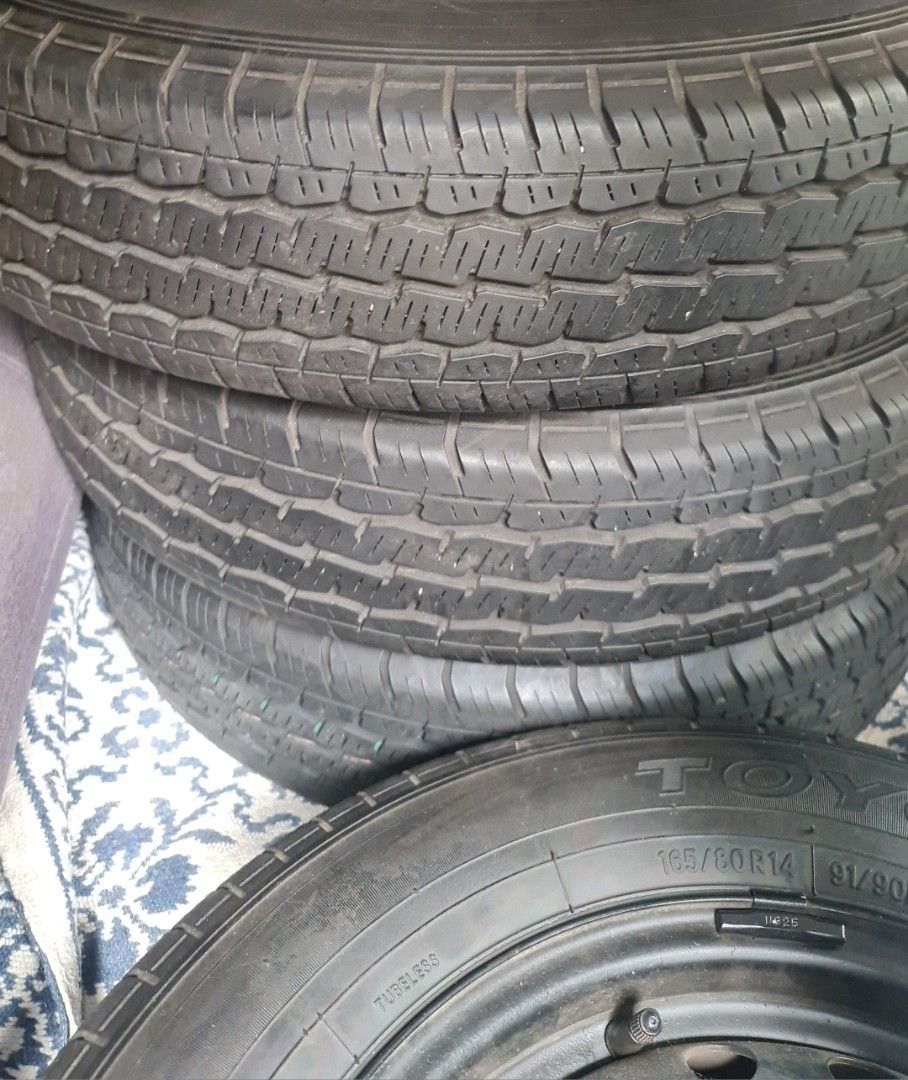 4 Tyres including rims (stock), Car Accessories, Tyres & Rims on Carousell