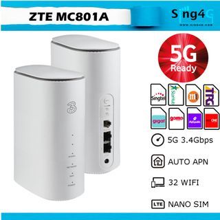 5G CPE SIM CARD ROUTER ZTE MC801A WIFI 6 Qualcomm  X55 Support All SG 5G 4G VOLTE