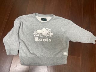 九成新 正品 ROOTS 內刷毛灰色上衣 3T