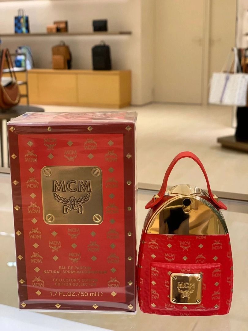 代購新款MCM 盛典限量版經典紅色背包雙肩包女士濃香水75ml紅色限量, 美
