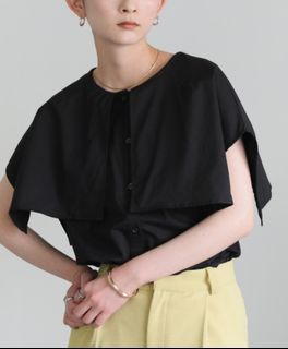 常花🇯🇵 select MOCA ✿ 小斗篷無袖襯衫（黑色）＃日牌正品