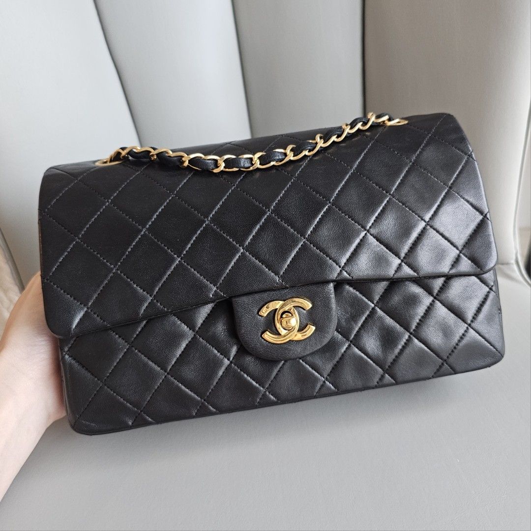 Chanel Timeless Classic Small Double Flap Bag In Black Quilted Lambskin And  24K Gold-Plated Hardware