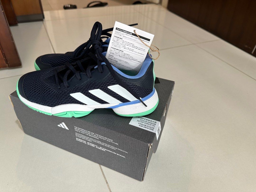 Adidas Junior Tennis Shoes Barricade, Sports Equipment, Sports u0026 Games,  Racket u0026 Ball Sports on Carousell