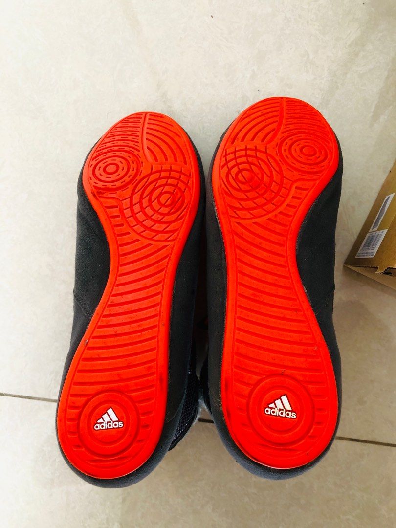 Red and black adidas wrestling sale shoes