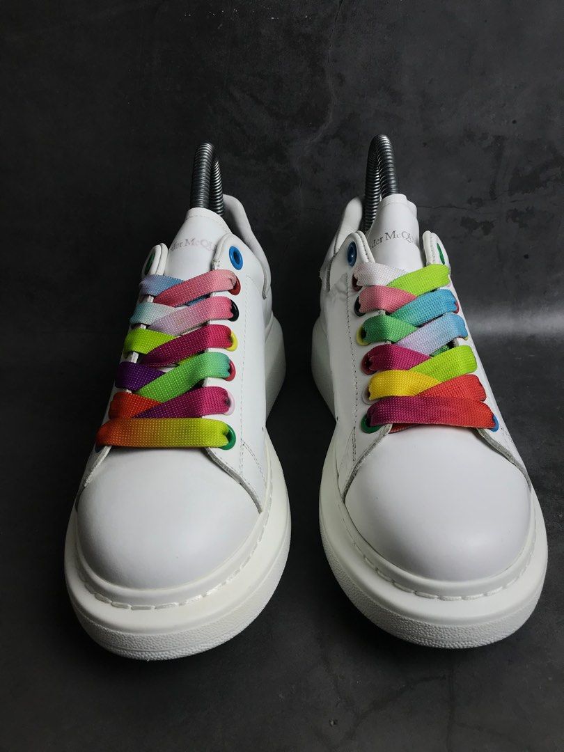 Alexander McQueen Wmns Oversized Sneaker 'White Rainbow' - Alexander McQueen  - 553770 WHZ4S 9466 - white/rainbow/multi-color | Flight Club